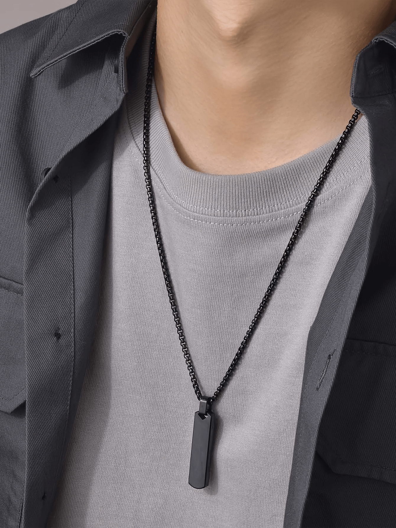 Polished Stainless Steel Bar Pendant